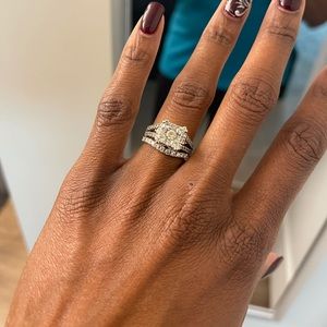 Video added! Offers welcome! Real White Gold Wedding Ring & Band. Pricing shown.